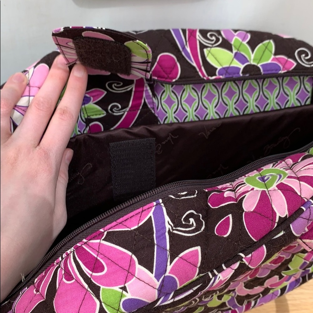 Vera Bradley Laptop Bag๐ Purple Pink Green Black Floral Bag - Picture 7 of 8